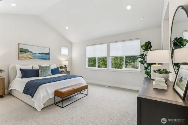 Huge Primary with large windows.  Plenty of room for large furniture & dressers.