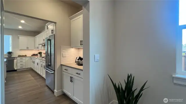 Dining room area looking towards kitchen