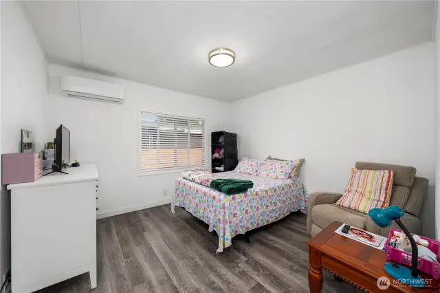 Bedroom #1 with ductless mini split for your own temperature control.