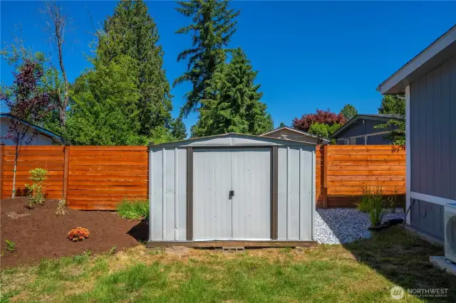 Storage shed.