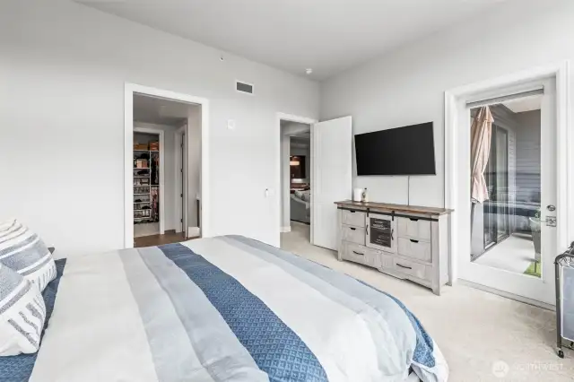 Primary suite includes a private bath and huge walk-in closet PLUS a door for fresh air to keep your bedroom cool.