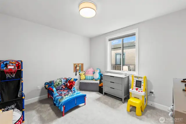 The second bedroom serves as a guest room or den. The window opens and access from outside is darn near impossible so you can hav peace of mind.