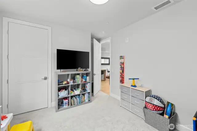 2nd bedroom has a small walk-in closet and EZ access to the main bath.