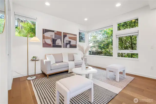 Natural light filled living room