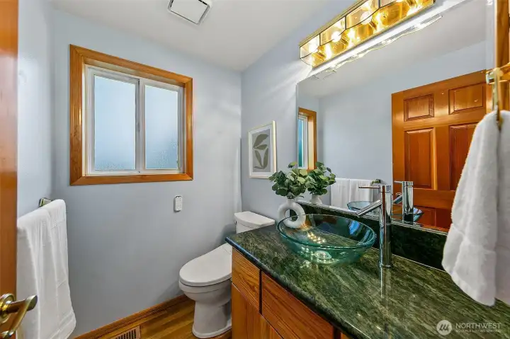 1/2 bath on main floor with bidet toilet.