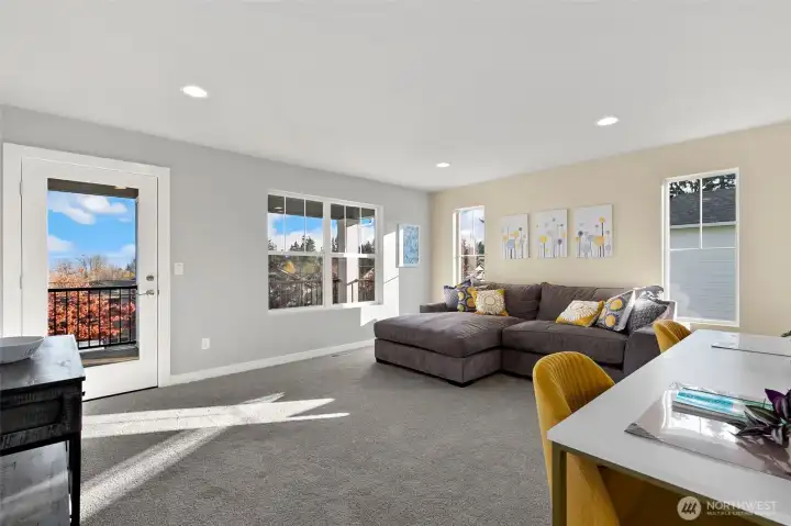 Picture is of a similar home. Large Upstairs Bonus Room, great for media, table games, reading.