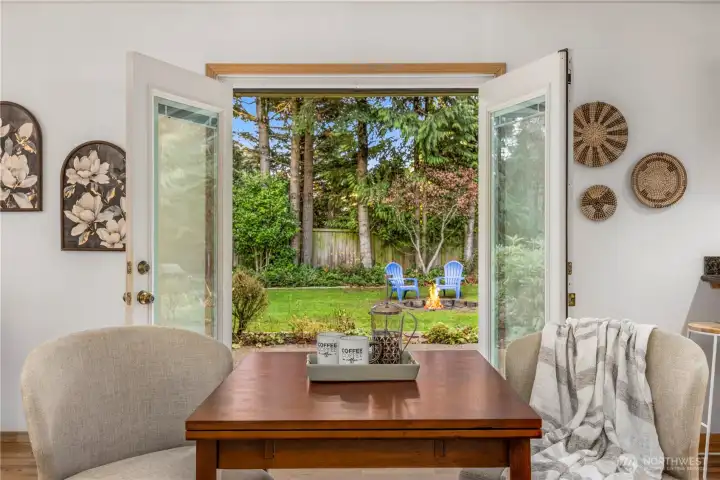 Private patio for outdoor dining