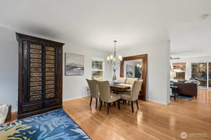 Dining room looking into the family room
