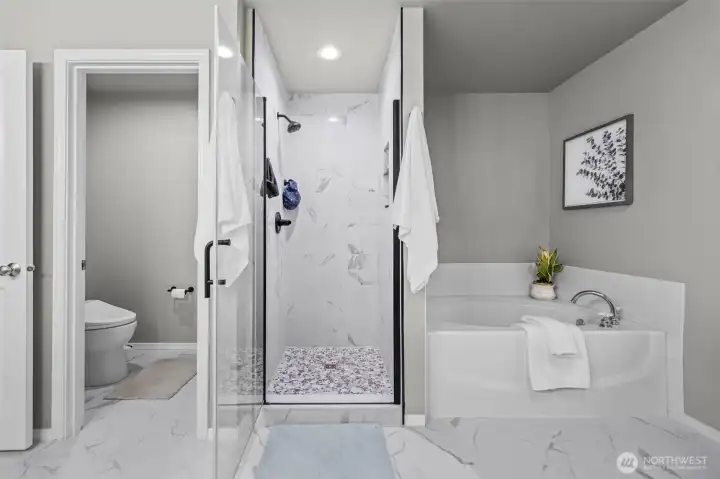 The primary bathroom is an absolute show stopper!