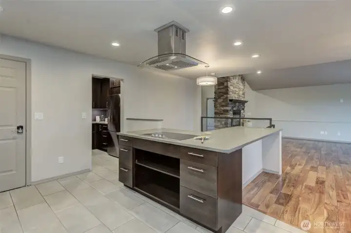 Walk in pantry is strategically placed - an extra fridge as well!