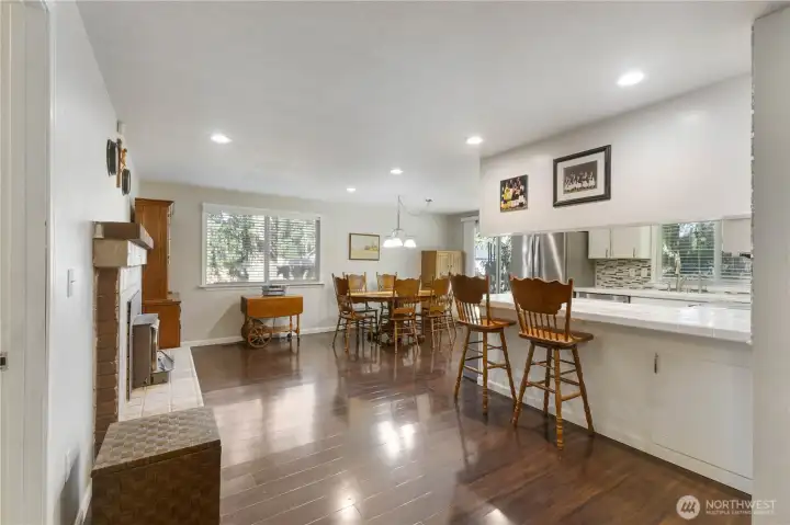 Light and airy open kitchen.
