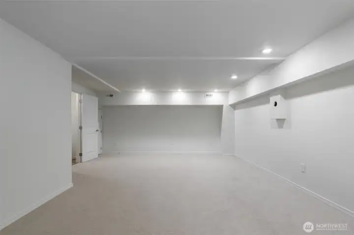 Lower level media/tv/flex space.  The perfect spot for sports fans, movie buffs....