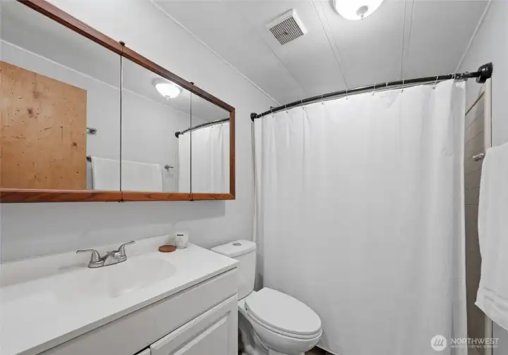 Bathroom off hallway