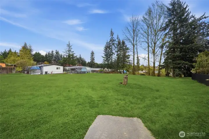 Large open are directly adjacent to home