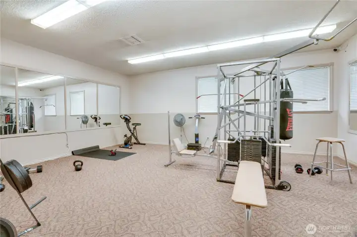 On-site fitness room for convenient daily workouts.