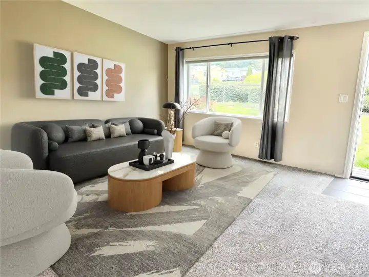 Virtually Staged living room.