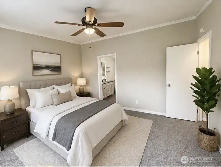 Virtually Staged Primary Bedroom.