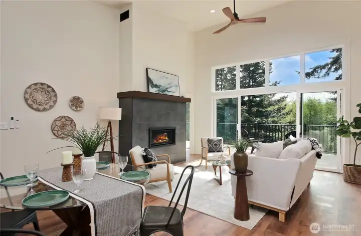 Large sliders open to the deck.