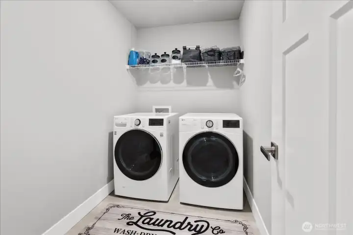 Laundry room on bedroom level