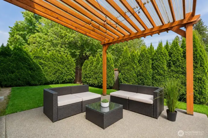 Relax in covered outdoor space