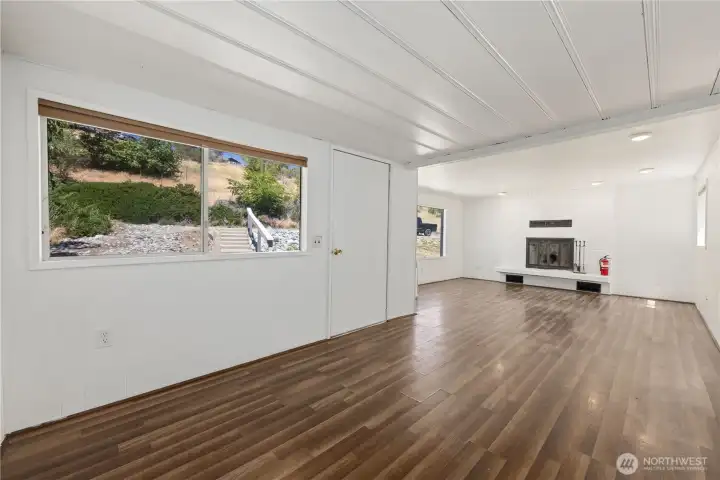 Lots of light comes through the large windows on the north side of the house.