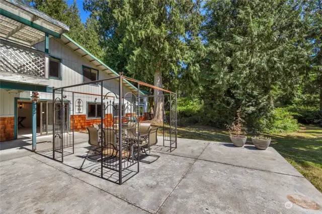 Back on the main level, is this expansive patio area.