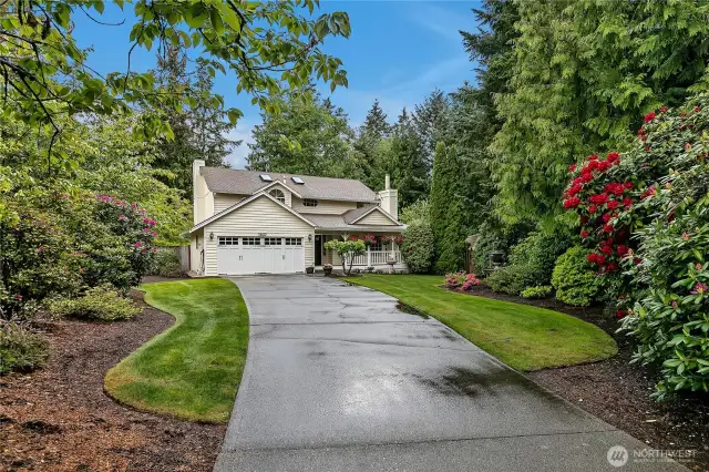 Private long driveway