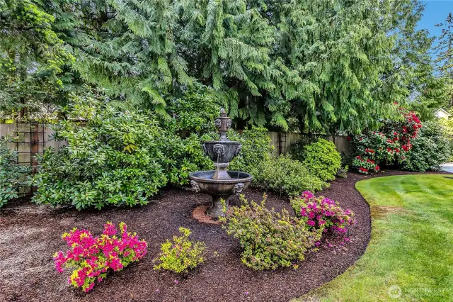 Front Yard with 2 water features