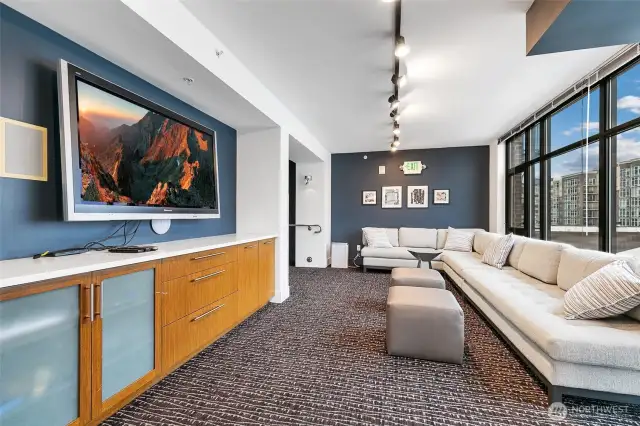 Lounge area with TV & kitchenette on 7th floor