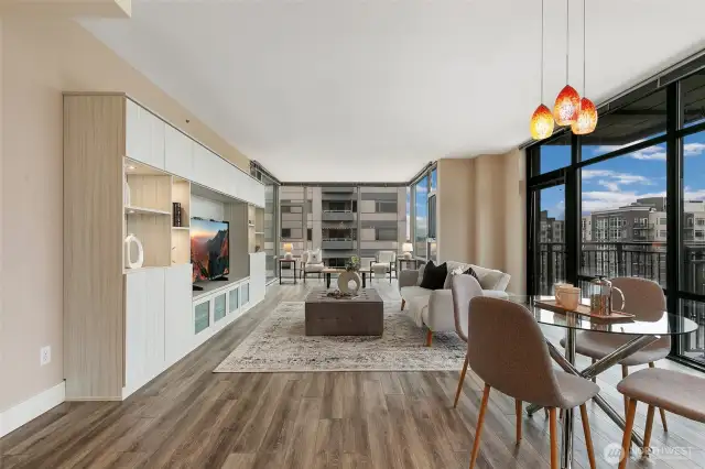 Open floor plan offers versatility
