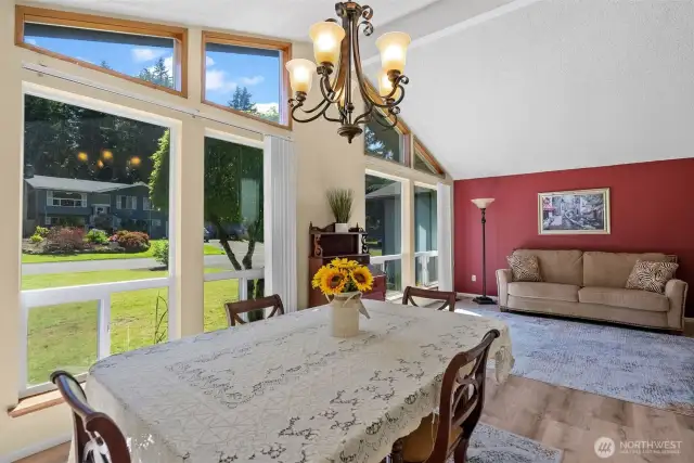 from dining room into living room and front yard