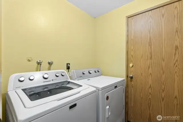 Laundry off hallway and garage door