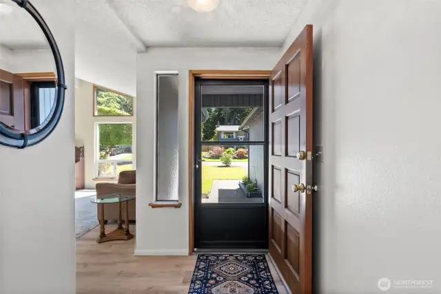 Foyer area looking out the front door