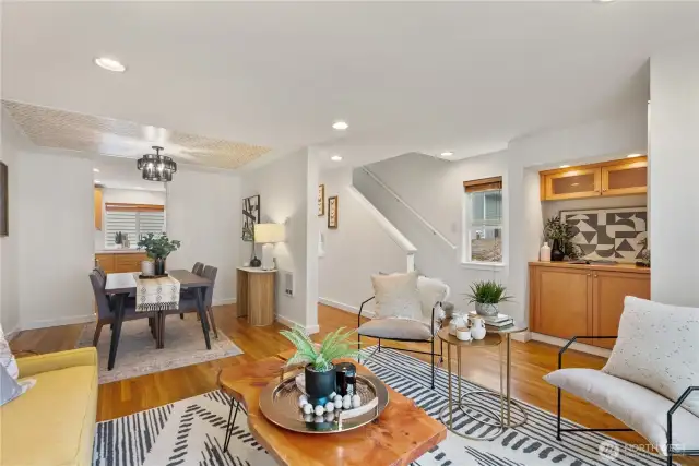 Ideal layout makes the living spaces feel like a single family home