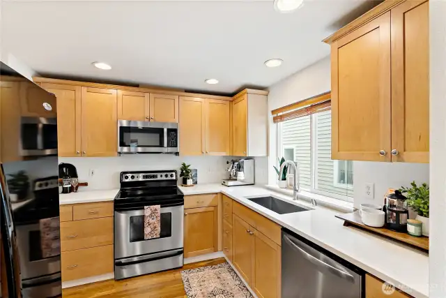 Brand new backsplash, counters, sink, faucet