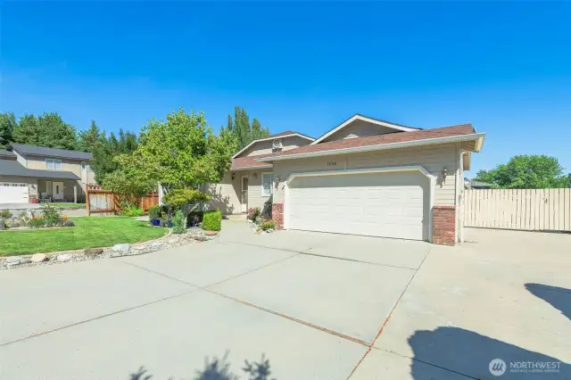 Attached garage with extra driveway parking