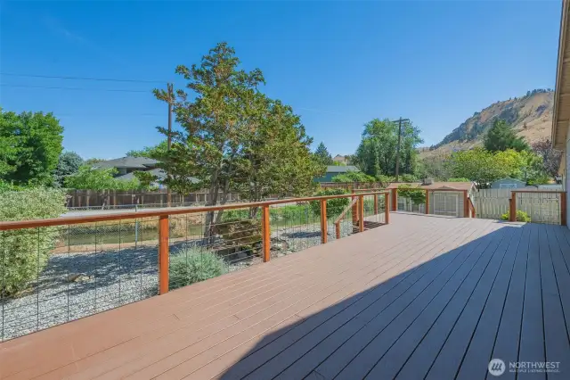 View from backyard deck of the Canal & Wenatchee Foothills