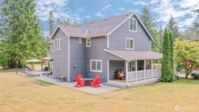 Back side of the home, near the flower garden~