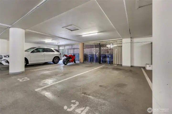 Deeded parking space in secure garage.