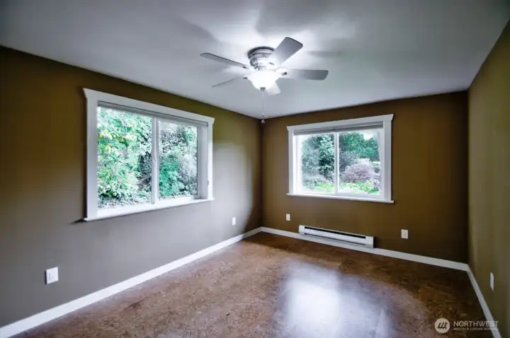 Bedroom #2 with cork flooring