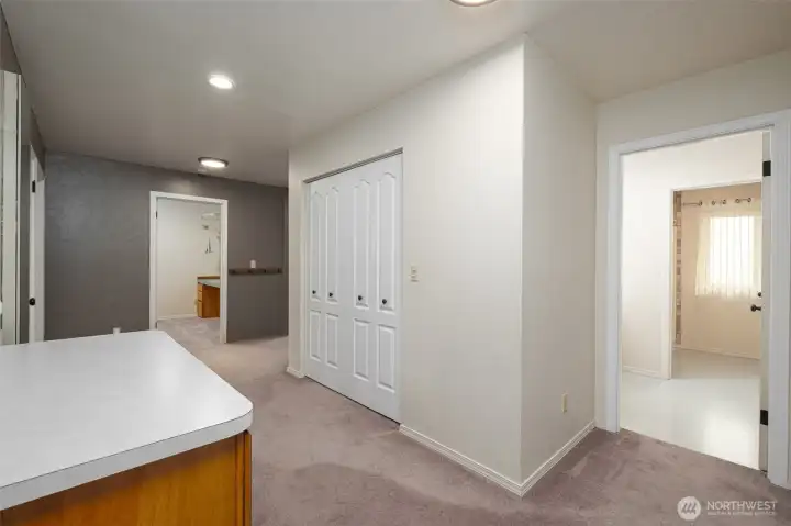 Upstairs Features 5 Bedrooms, Laundy closet, 2 bathrooms and and 2 study/workspaces