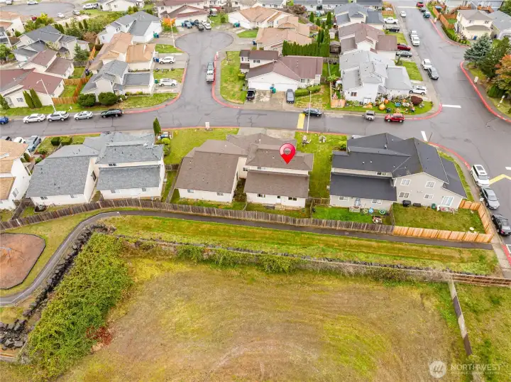 Open space for extra privacy behind the home.