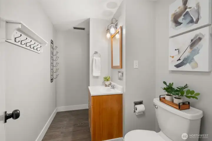 Convenient lower level 3/4 bath.