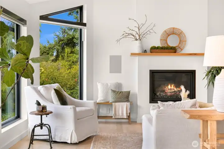 Sleek black Anderson windows and doors frame every room, infusing the home with a modern edge while perfectly complementing its timeless design.These high-quality finishes not only enhance the overall aesthetic but also capture the natural light, ensuring every space feels bright and welcoming.