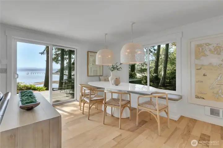 Beautiful dining area seats 8 and overlooks Sound Views