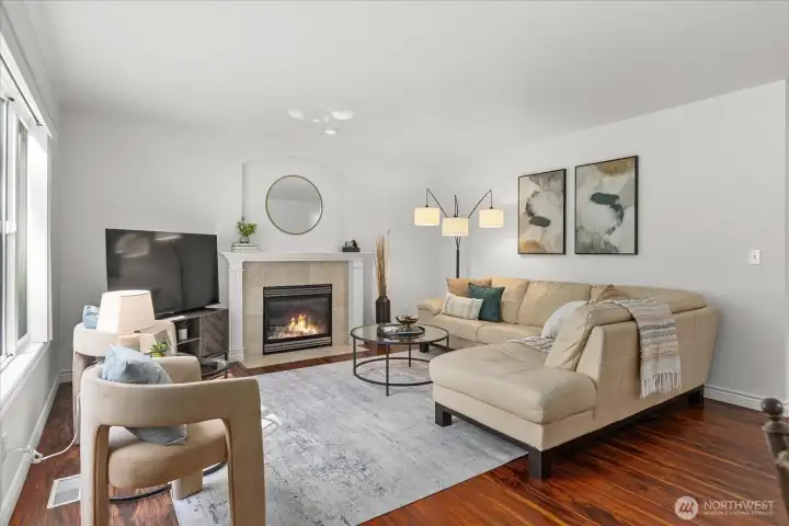 Family Room with Cozy Gas Fireplace