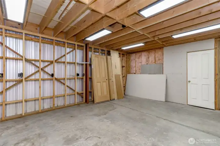 2nd roughed in room in large shop