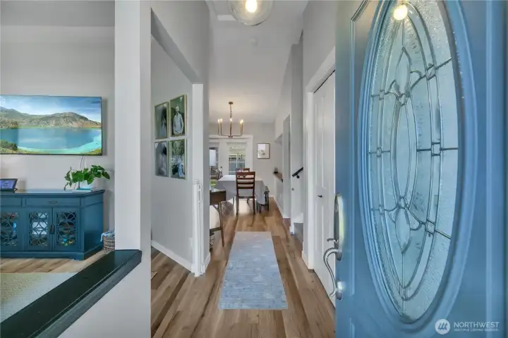 Warm, welcoming entry.