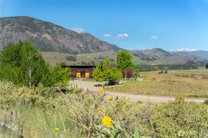 Mount McClure provides a stunning backdrop to the 20-acre ranch property.