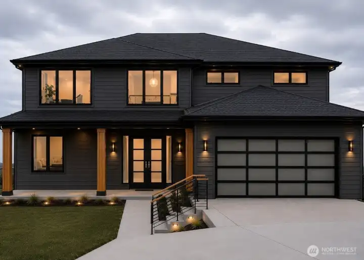 Welcome home to this stunning new construction 2 story home with fully finished daylight basement complete with kitchenette. (3D rendering)